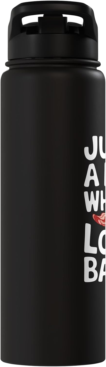 Bacon Meat Breakfast Bacons Bacon Just A Boy Who Loves Bacon Stainless Steel Insulated Water Bottle