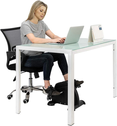 Byya W002K Mini Exercise Bike with Adjustable Resistance,LED Display,Portable Fitness Pedal Stationary Under Desk Foot