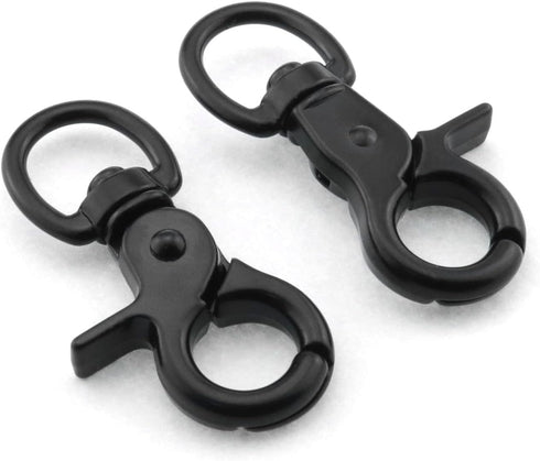 2 Pcs Zinc Alloy Snap Hook, 60mm Black Key Chain, Door Lock Pets Cage Hook, Belt Clip for Dog Traction Rope