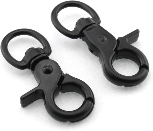 2 Pcs Zinc Alloy Snap Hook, 60mm Black Key Chain, Door Lock Pets Cage Hook, Belt Clip for Dog Traction Rope