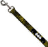 Dog Leash Batman Bat Signals Flying Bats Yellow Black White 4 Feet Long 0.5 Inch Wide