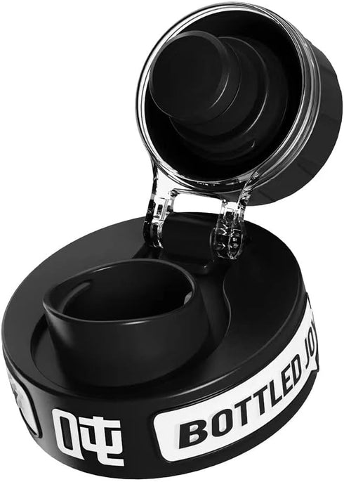 Insulated 32 oz Stainless Steel Water Bottle for Sports and Travel - BPA-Free with Strap (Black)