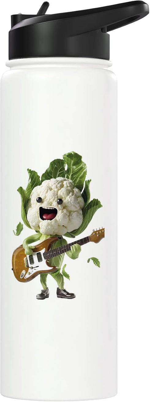 Funny Cauliflower Guitar Design Cauliflower Guitar Stainless Steel Insulated Water Bottle