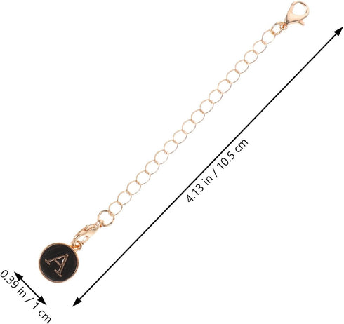 VANZACK 2pcs Letter Charm Hanging Chain for Tumbler Cup Handle, Small Delicate Pendant with White and Black A Letters