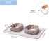 Portable Pet Double Bowl with Carry Case, Foldable Anti-Overflow Silicone Feeding Bowl for Cat or Dog