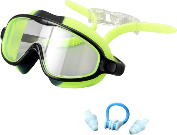 Generic Swim Goggles, Silicone Wide View Kids Goggles with Ear Plugs Nose Clip,Comfortable