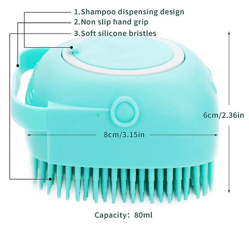 Soft Pet Bath Massage Brush for Puppy Dog and Cat, Blue