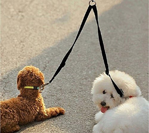 No Tangle Dog Leash Coupler, Dual Adjustable Splitter Lead for Two Dogs, Sturdy Walker Trainer Leash