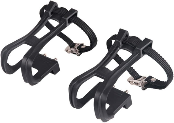Toddmomy Bike Pedals with Toe Clips and Straps, Bike Pedal Accessory for Adults
