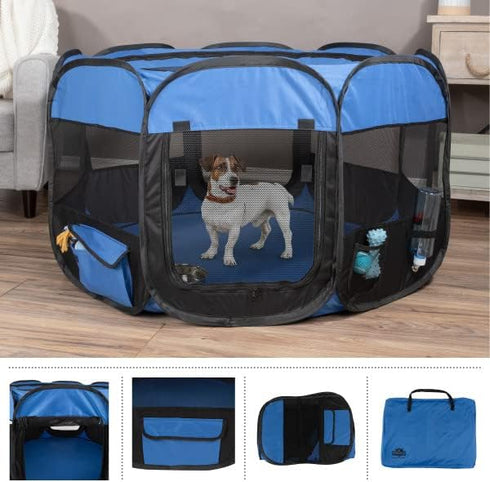 42x25 Pet Playpen - Pop-Up Dog Kennel with Carry Bag - Portable Play Pen for Dogs, Cats, Rabbits, and Small Animals by