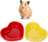 2 Pcs Cute Ceramic Hamster Food Bowl, Anti-Turning Food & Water Bowl for Hedgehog, Gerbil, Rat, Guinea Pig (Yellow &