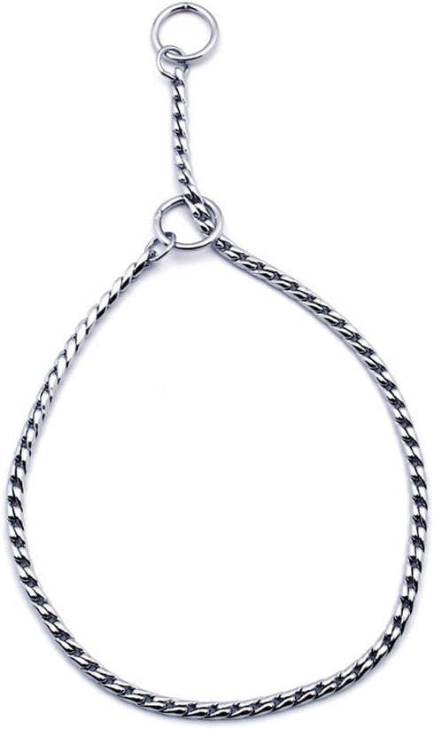 Silver Dog Chain Collar, Heavy Links Choke Training Collar, 26 in, 5 mm