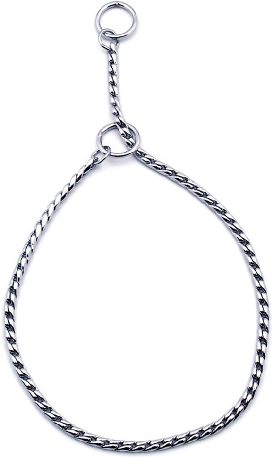 Silver Dog Chain Collar, Heavy Links Choke Training Collar, 26 in, 5 mm