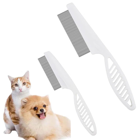 Pet Hair Comb, Multifunctional Flea Comb for Dog and Cat, 2 in 1 Grooming Tool for Face and Paws