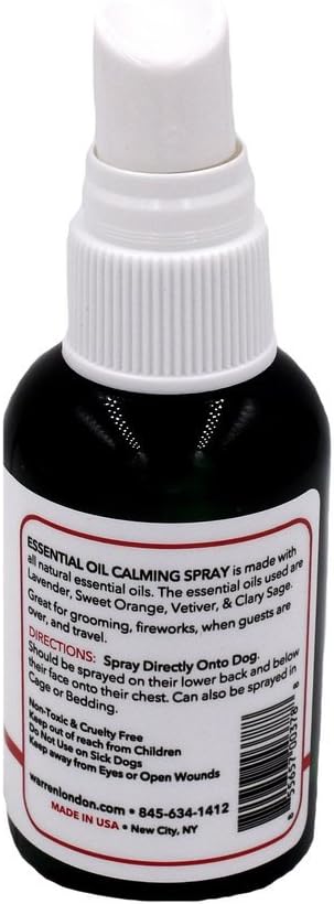 Warren London Calming Aromatherapy Spray for Dogs, 2.5 oz Essential-Oil Blend (Lavender, Vetiver, Clary Sage & Sweet