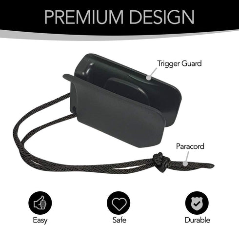 Trigger Sheath Black Trigger Guard Holster with Paracord - Minimalist Pocket Safety Cover for Glock, Ruger, More