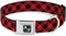 Buckle-Down Dog Collar, Seatbelt Buckle Diagonal Buffalo Plaid Black/Red, 1.5" Wide, Fits 16-23" Neck