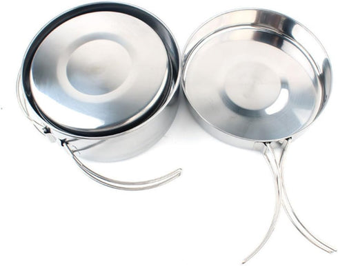 4pcs Set Backpacking Toddmomy Stainless Steel Cookware Portable Cooking Supplies for Outdoor Camping Hiking