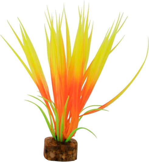 GloFish Plant Aquarium Décor - Orange and Yellow Small, Fluorescent Under Blue LED Light