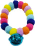Pom Pom Dog Collar, Elastic Cat Collar with Decorative Plush Ball and Bell for Photos, Walking, Outdoor Sports (XS,