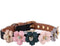 Stylish PU Leather Dog Collar with Flower Bow Tie, Decorative Collar for Medium to Large Dogs, Cute Design