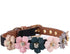 Stylish PU Leather Dog Collar with Flower Bow Tie, Decorative Collar for Medium to Large Dogs, Cute Design