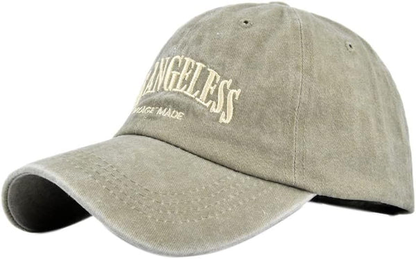 Vintage Baseball Cap Embroidery Los Angeles, Washed Denim Trucker Cap, 100% Cotton Sun Hat