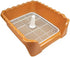 Lutema Training Dog Potty Tray for Small & Medium Puppies - Orange Brown
