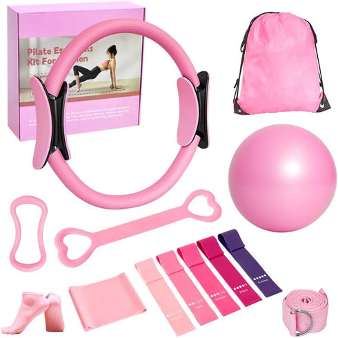 Fetriwer Home Pilates Essentials Kit for Women, with 5 Resistance Bands - Magic