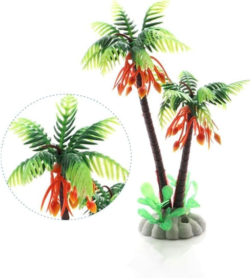 1Pc Mini Coconut Palm Tree, Artificial Water Weeds Ornament for Fish Tank Decor and Aquarium Decoration