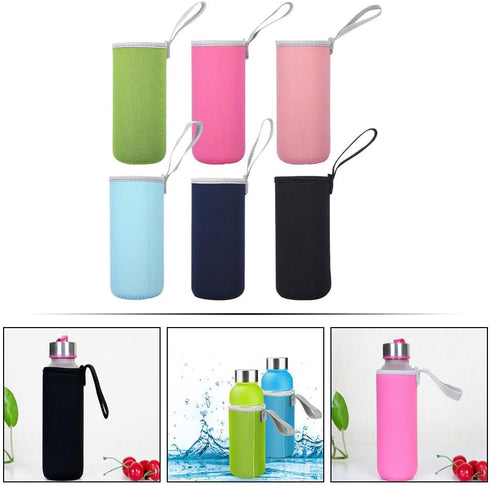 6pcs 5.89X2.55X2.55 Inch PRETYZOOM Portable Bottle Cover Protective Cloth Soft Water Bottle Sleeve Wear-resistant