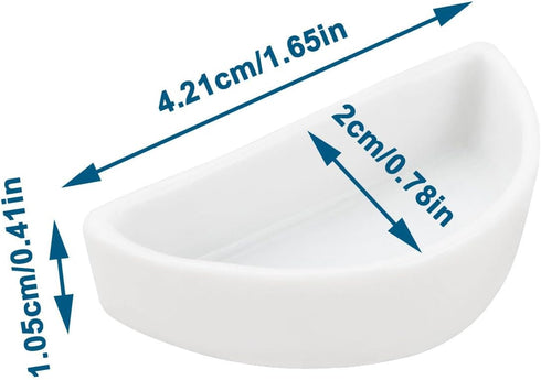 ECSiNG 6PCS 4.21x2x1.05cm Hermit Crab Mini Ceramic Dish Semicircle Shape Reptile Food Bowl for Spider Hermit Crab