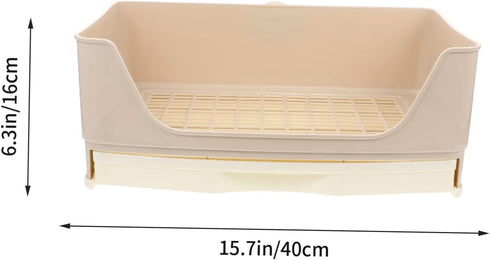 Leak-Proof Rabbit Potty Training Tray - Essential Pet Accessory for Small Animals