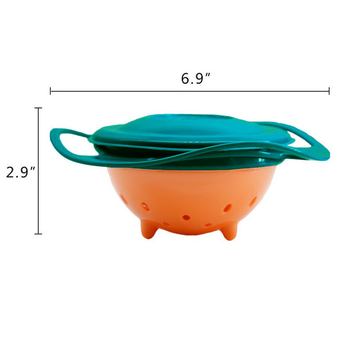 ZTL Gyro Bowl, 360 Degree Rotation Spill Resistant Gyroscopic Bowl with Lid for Kids