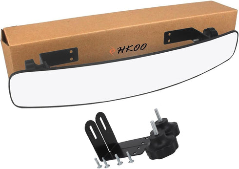 HKOO 16.5" Extra Wide Golf Cart Rear View Mirror, 180 Degree Panoramic Fit for EZGO Club Car Yamaha