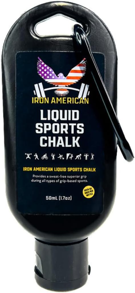 IRON AMERICAN Liquid Chalk, No-Mess Long-Lasting Grip for Weightlifting, Gymnastics, Rock Climbing, Fitness