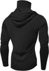 FOCLMP 50+ Hooded Fishing Shirts with Face Mask Cooling UPF Sun Protection Rash Guard Moisture Wicking Outdoor Boat Sun