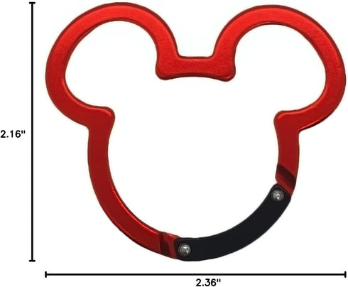 ChUmta 2PCS 2.36*Width: 2.16*Diameter: 1.7, Aluminum Carabiner Ear Mouse Ring, Caribeener Clips, Spring Snap Hook