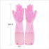 Pet Grooming Gloves - Natural Rubber Cleaning Gloves with High Density Silicone Brush for Dogs and Cats