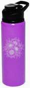 25 oz Water Bottle Sports Travel Mug Gift Sunflower Bouquet (Purple)