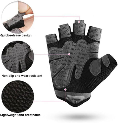 INOGIH Women's Lightweight Fingerless Gym Gloves - Breathable Workout Gloves for Training