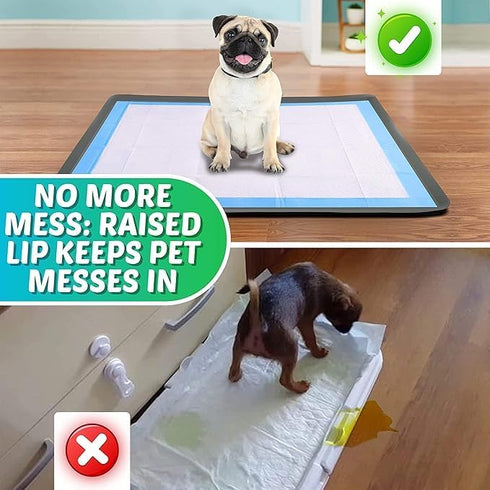 30 36 TidyFriend Dog Pee Pad Holder Tray Fits Up to x Wee Wee Pee Pads - Stable Grip, Raised Edges, Quick-Wipe Silicone