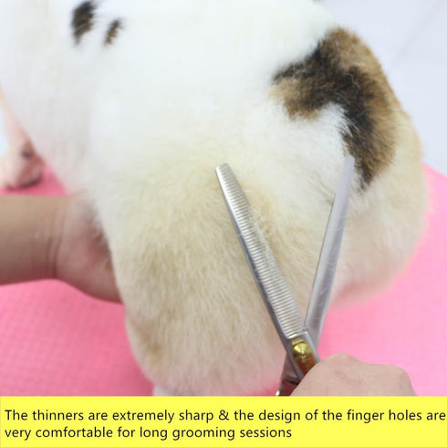 HASHIMOTO Grooming Scissors for Dogs, 7.5 inch Thinning Shears, 56 Teeth, Light Weight, Balanced