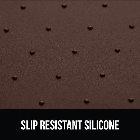 Gorilla Grip 100% Waterproof Raised Edge Silicone Pet Feeding Mat, Dog Cat Food Mat, 16x10, Brown