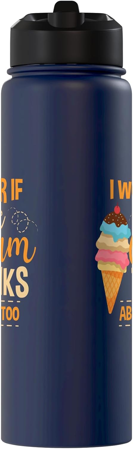 Ice Cream Gift For Women Sundae Gelato Foodie I Wonder If Ice Cream Thinks About Me Too Sundae Gelato Stainless Steel