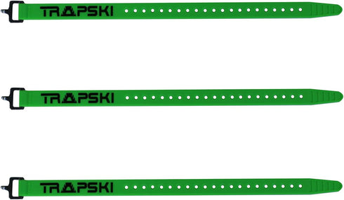 TRAPSKI Voile 15 Inch Aluminum Buckle Strap - Multi-Use Tension Strap for Skis, Bikes, Cargo (Green 3PK)