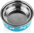 Printed Teal Blue Anti-Skid Stainless Steel Water and Food Feeding Bowl for Small Dogs, Puppies, Cats |Stainless Steel | Anti-Skid | Easy to Clean Pet Feeder ((9.46 oz & 15.89 oz)) (2 bowl)