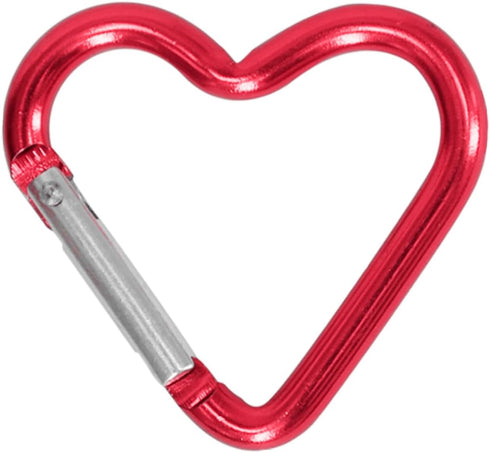 Heart Shaped Carabiner Clip, Aluminum Alloy Keychain Clip, Heavy Duty Spring Snap Hook for Camping, Backpack