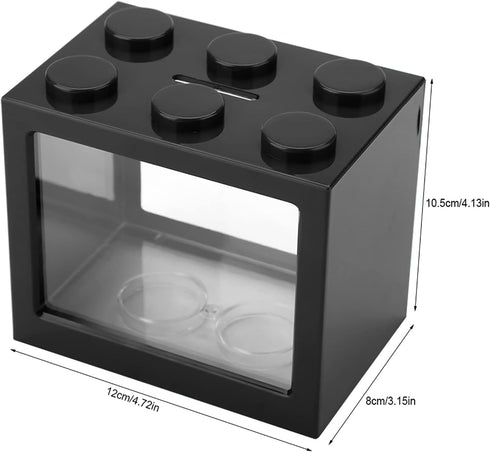 Zerodis Small Acrylic Mini Fish Tank, Desktop Aquarium Bowl for Goldfish with USB LED Light