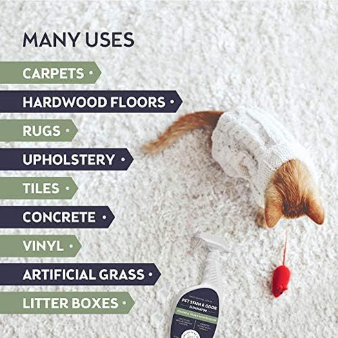 Smiling Paws Pets Cat & Dog Urine Odor Eliminator | Cat Urine Enzyme Cleaner Destroyer | Pet Urine Enzyme Cleaner | Pet